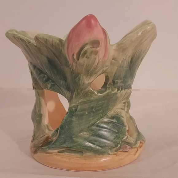 Vintage Fitz & Floyd 1987 Japan Hand Painted Rosebud Candle Holder - Picture 2 of 7